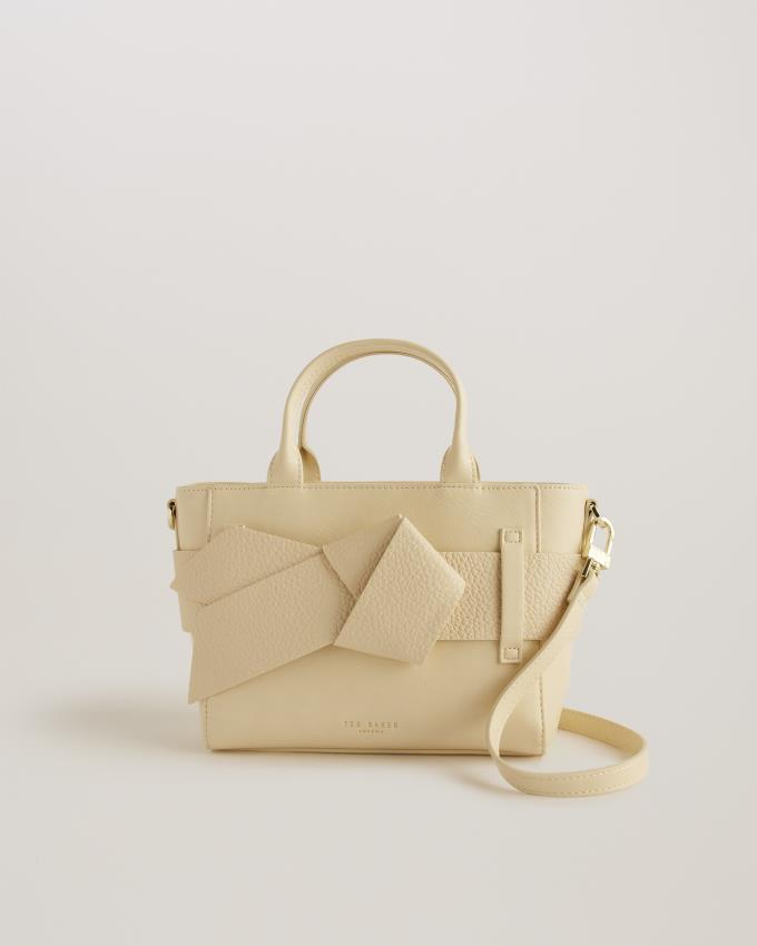 Sac en Cuir Ted Baker Mini Knot Bow Faux Blanche Femme | JLN-20050377